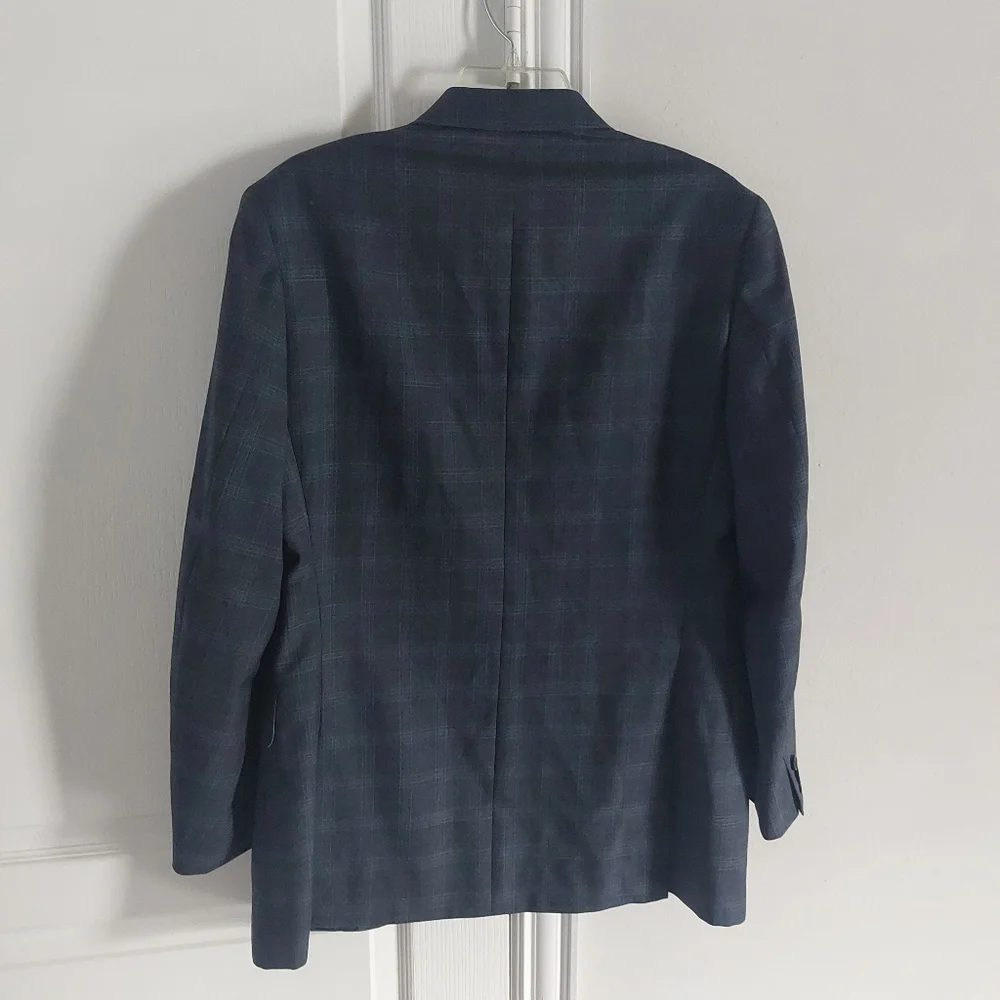 Banana Republic Blazer Sport Coat Size 38R Tailored Fit Plaid Two Button Wool